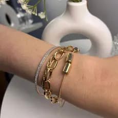 Conjunto de pulseiras+bracelete ajustável brilho tendencia