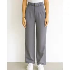 Calça Alfaiataria Pantalona sem listra acompanha cinto