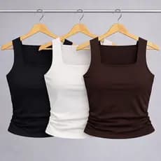 KIT 2 blusinha regata gola quadrada com forro alta compressão suplex blusa feminina blogueira tendencia