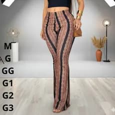 Calça feminino legging plus size flare estampado boca de sino cintura alta bailarina