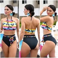 Biquíni Feminino cintura  Alta com Bojo e Top Cropped para Praia 2026