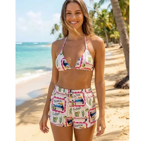 Biquini Conjunto 3 Peças com Shorts