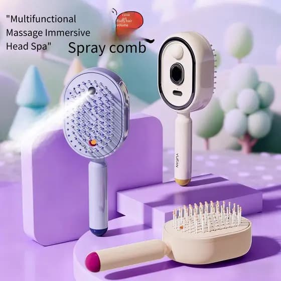 Spray de cabelo reto pente de cabeleireiro doméstico pente de cuidados com os cabelos íons negativos portáteis não machu