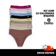 Kit com 10 Calcinhas Biquíni Microfibra DelRio