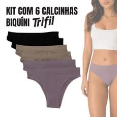 Kit com 6 Calcinhas Biquíni Glow Up Coração Trifil