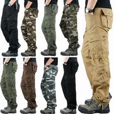 Calças Cargo Táticas Masculinas Slim Fit 8 Bolsos De Lazer Ao Ar Livre Plus Size