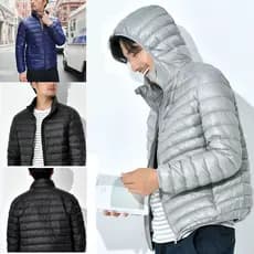 Jaqueta Masculina Leve E Resistente À Água Com Capuz Embalável