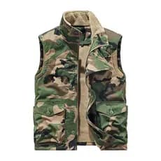 Colete De Carga Utilitário Forrado De Lã Masculino , À Prova De Vento , Gola , Botão , Zíper , Roupa De Trabalho , Sem M