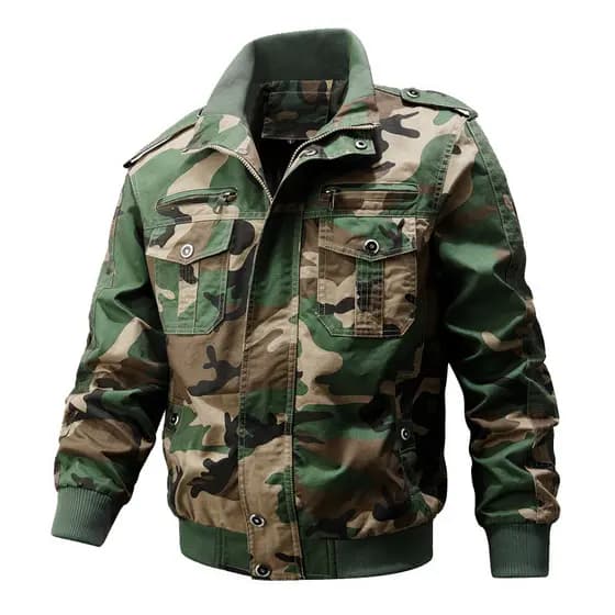 Jaqueta Militar Masculina Roupas Do Exército Tático Blusão Outwear Zíper Jaquetas De Carga Dos Homens Casacos Camuflados