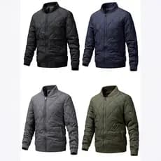 Jaquetas Bomber Masculinas Diamante Acolchoado Outono Inverno Costela Varsity Casaco Leve