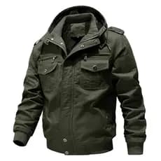 Jaqueta De Inverno Masculina De Algodão , Jaquetas Militares Forradas De Lã , Grossas E Quentes , Casacos Cargo Com Vári
