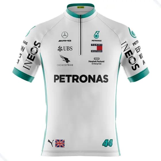 Camiseta Ciclismo Masculina Dryfit Proteção UV Bike MTB Speed Petronas Branca