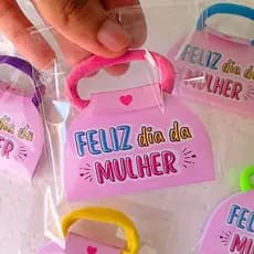 Tag Xuxinha Dia da Mulher Bolsa 7x7cm Mimo para Cliente em Saquinho Individual