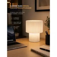 Abajur Lumi LED Decorativo para Quarto Sala Escritório com Lâmpada Inclusa