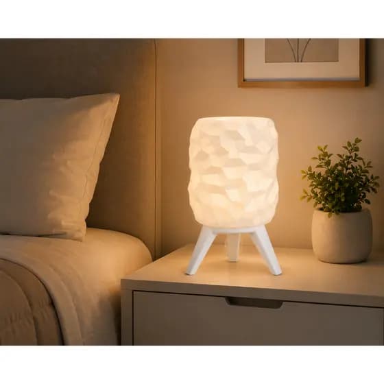 Abajur Prisma LED Decorativo para Quarto Sala Escritório com Lâmpada Inclusa