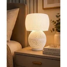 Abajur DETALHADO Moderno LED Decorativo Base Esfera Vazada para Quarto Sala Escritório com Lâmpada Inclusa