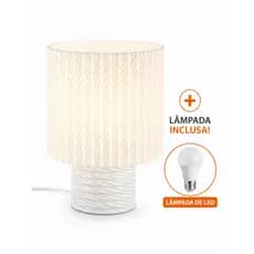 Abajur Moderno de Mesa LED Decorativo para Quarto Sala Escritório com Lâmpada Inclusa