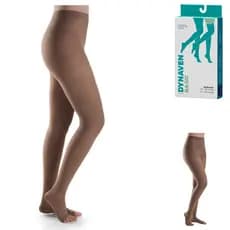 Meia Calça Unissex Média Compressão  Ponteira Aberta 20-30mmhg Bege