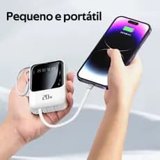 Carregador Portátil 10000mah con 4 cables de carga rápida Banco de energía digital LED -A6