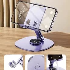 Suporte Celular Giratório Dobrável Metal Apoio Tablet Mesa Portátil para Carro Escritorio Casa -V8