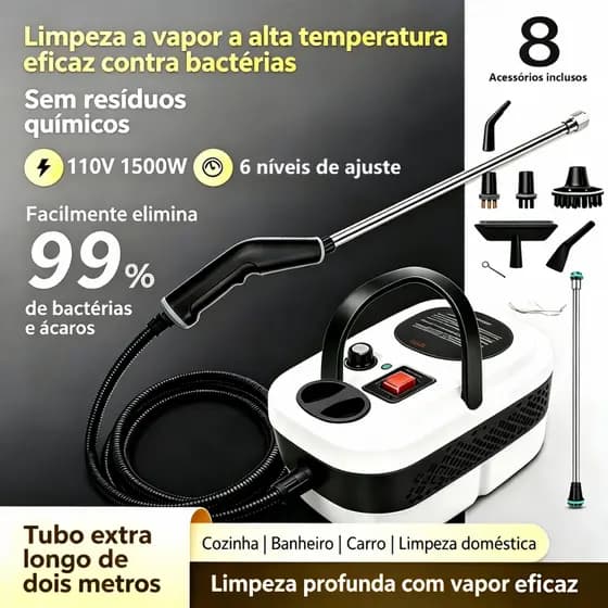 Limpador a Vapor Portátil , Alta Temperatura e Alta Pressão, Máquina de Limpeza Profissional para Uso Doméstico-D14