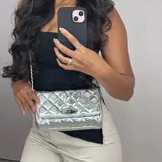 Bolsa Feminina Modelo Bag Festa Com Alça  Transversal Metalizada