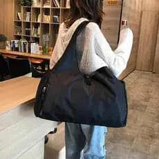 Bolsa Tote Feminina De Ombro Grande Capacidade Impermeável Nylon Oversized Esportiva