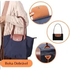 Bolsa De Ombro Faculdade Trabalho Dobrável Impermeável Grande e Média Feminina