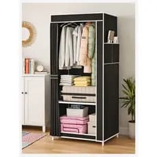 Guarda Roupa Dobrável Armário Organizador Portátil Multiuso Roupeiro Cabideiro 146X56X44