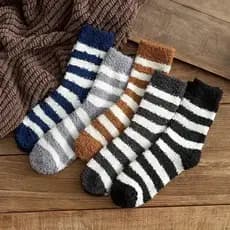 Kit 6 pares meias Femininas masculinas De Lã Felpuda Grossa Para Frio Quente Adulto Outono E Inverno Térmica