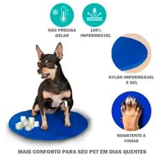 Tapete Gelado Refrescante Em Gel Pet Cachorro e Gato P 34cm Redondo