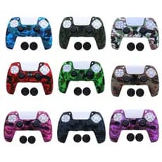 Capa Protetora Silicone Premium Estampa Camuflada Com Grips Para Controle Ps5 Dualsense