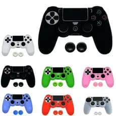 Capa Protetora Silicone Premium Controle Ps4  + Par Grips