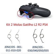 Kit 2 Mola Botão Gatilho Reparo L2 R2 Para Controle Playstation Ps4 Dualshock