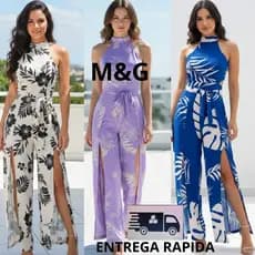 MACACÃO FEMININO LONGO ESTAMPADO COM FORRO Y BOJO EM TECIDO DUNA MODA FEMININA 2026 CASUAL E ELEGANT