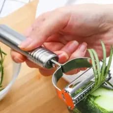 Descascador INOX Legumes Frutas Dupla Lâmina Móvel 2 Em 1/Descascador De Legumes Verduras Frutas
