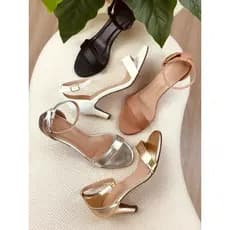 Sandália de Salto Fino 7cm Sandalia Casual Feminina Gisele