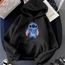 Moletom Canguru Masculino Estampado Stich Triste Infantil Feminino 100% Algodão Premium Reforçado