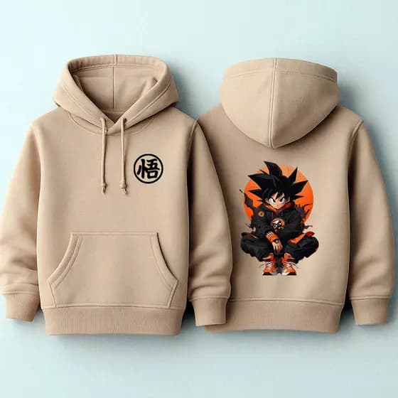 Moletom Canguru Masculino Estampado Goku Infantil Feminino 100% Algodão Premium Reforçado