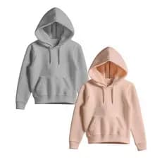 Kit 2 Moletom Canguru Para Menino e Menina Liso Infantil Blusa De Frio 100% Algodão Premium
