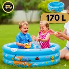 Piscina Infantil Inflável 170 Litros Redonda Verão Criança Bebê Azul Menino