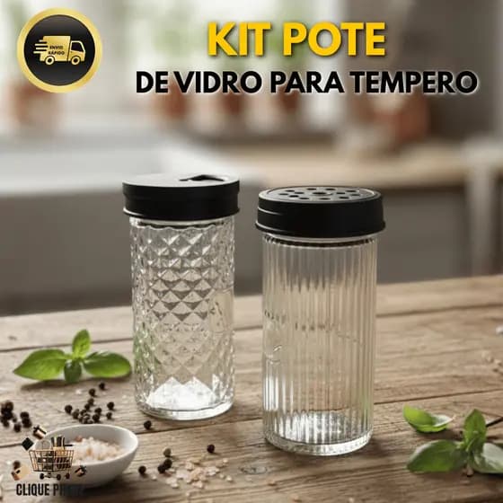 Kit Potes De Temperos Condimentos De Vidro