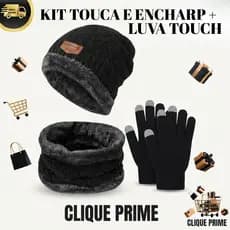 Conjunto de Touca, Encharpe e Luva Touch Estilo e Conforto