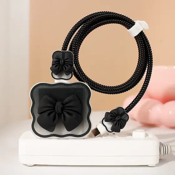 PRETO Cabo borboleta de carregamento e capas de carregador, compatível 1.4m durável Laser Data Cable Protective Sleeve