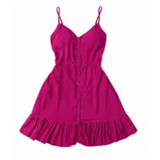 Vestido Feminino Elegante Curto Liso Com Regulador Com Bojo Com Forro e Com Botões Na Frente