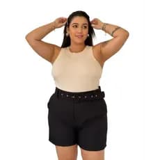 Shorts Alfaiataria Casual Short Alfaiataria Plus Size Para Mulheres Short Alfaiataria Vermelho