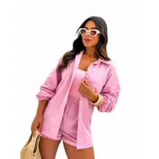Conjunto Feminino Conjunto em Linho Conjunto Camisa e Short Conjunto Estiloso