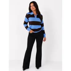 Blusa Feminina Gola Polo Blusa Tricô Modal Blusa Manga Longa