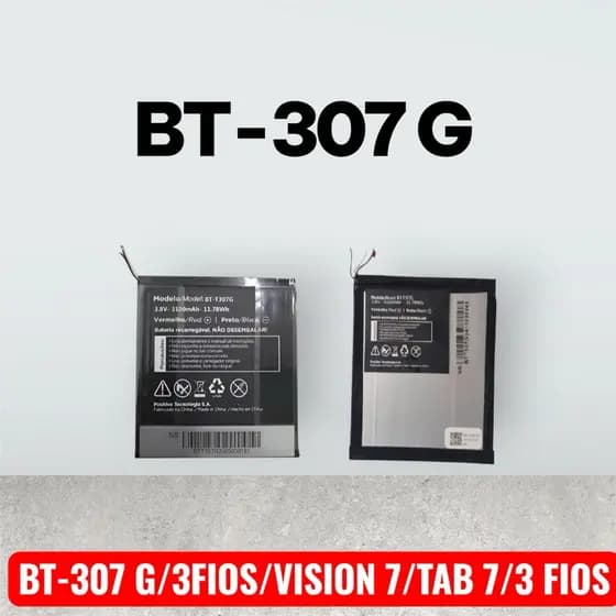 BAT COMPATIVEL TABLETP POSITIVO VISION TABLETE 7/T307 G/3 FIOS(BT-307 G)ORG NOVA COM GARANTIA 15 DIAS Envio Imediato