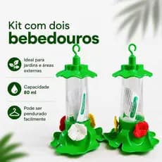 KIT COM DOIS BEBEDOUROS PARA BEIJA-FLOR. ÁGUA PARA PÁSSAROS